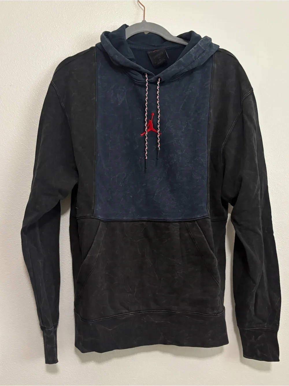 Nike Men's Jordan Legacy 1 Pullover Hoodie Black/Obsidian/Red CZ1160-010 Medium